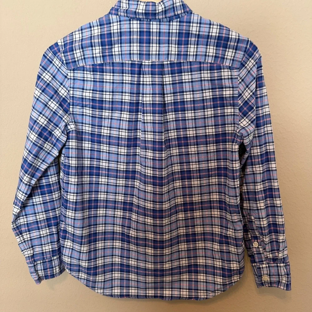 Polo Ralph Lauren Boys Plaid Button Down Shirt Blue Multi Size M (10-12) Preppy
